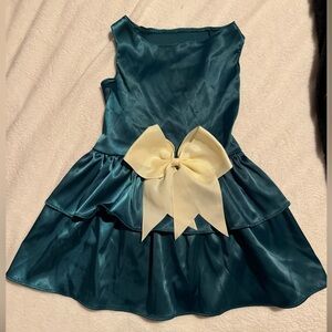 Satin green dog dress
